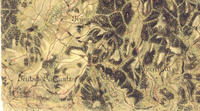 Mapa z vojenského mapování 1764–1768