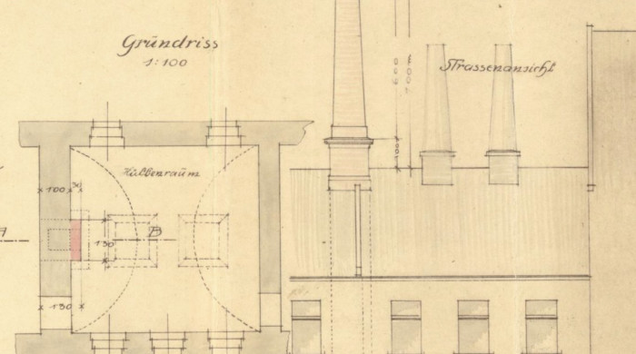Projekt na přístavbu komína, 1914
